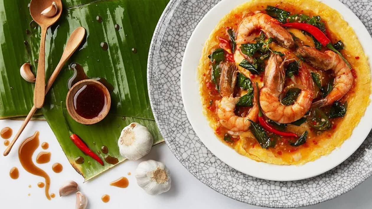 Seafood Po-taek Stir-fried Basil with Rice and Omelette – - Recipe